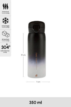 Karaca Skyfall Çelik Sızdırmaz Termos 350 ml Siyah