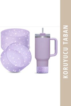 Mamastuff Koruyucu Silikon Altlık Taban - Simli Açık Mor Lila