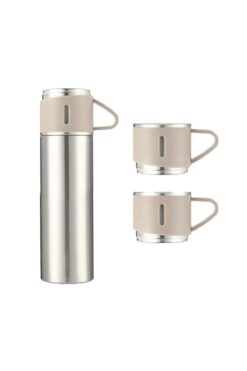 Microcase 3 Bardaklı Paslanmaz Çelik 500 Ml Sıcak Soğuk Tutan Çay Kahve Su Termosu - Al3678