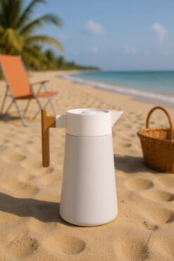 Bambum North Bambu Saplı Çelik Termos Beyaz 2 Litre