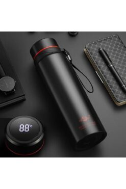 Enfa British Style Siyah Dereceli Paslanmaz Çelik Isı Göstergeli Termos 800 ml Enf-231