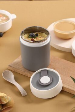 Weather Forecast 304 Çelik Gri 500ml Yemek Çorba Mama Taşıma Saklama Kabı (Sıcak Tutmaz) cin560gr