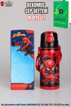 SPIDERMAN "dekomus Cep Defteri Hediyeli" Yeni Sezon Lisanslı 500 ml Çelik Termos