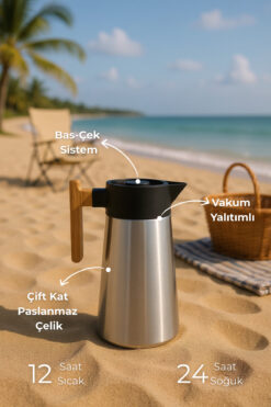 Bambum North Bambu Saplı Çelik Termos Inox 2 Litre