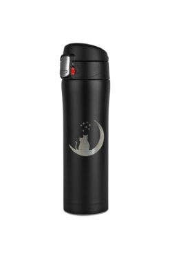 tusah Kedi Ay Desenli Çelik Termos Mug 450 Ml