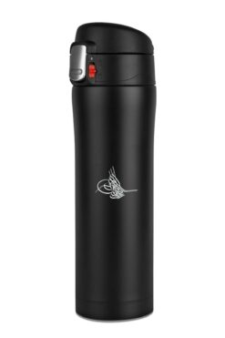 tusah Çift Katman Paslanmaz Çelik 500 ml Termos Osmanlı Tuğralı Siyah