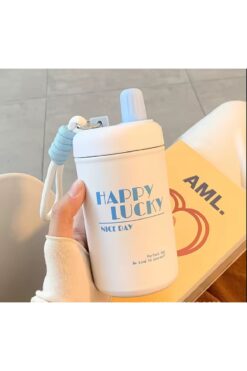 hediyeconcepti 400ml Taşınablir Kore Tarzı High End Seviyesi Özel Paslanmaz Çelik Termos
