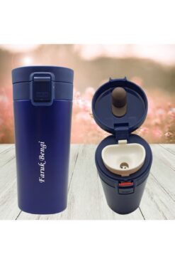 HediyesiBizden Hediyesi Bizden Kişiye Özel Isim Baskılı Kapak Kilidli Ve Tuş Mekanizmalı Çelik Termos Mug 350 ml