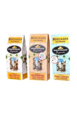 Madamın Kahvesi Ada Esintisi Aromalı & Geleneksel Türk Kahvesi & Damla Sakızlı Türk Kahvesi -3'lü Kahve Keyfi Paketi