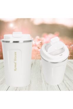 HediyesiBizden Kişiye Özel Isim Baskılı Çift Katmanlı Kaydırmaz Tabanlı Termos 380 ml