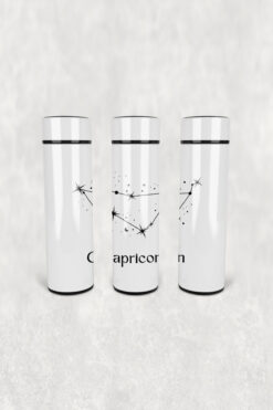 Arzande Oğlak Burcu Deseni Led Derece Göstergeli Paslanmaz Çelik Termos 500 ML