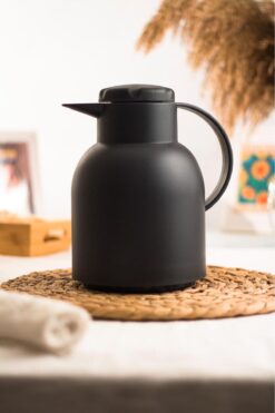 dreamingo 1 LT Isı Yalıtımlı Çay Ve Soğuk Su Termosu Siyah (12 Saat Sıcak Tutar& İçi Camdır)