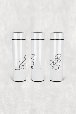 Arzande Köpek Kedi Dostluğu Led Derece Göstergeli Paslanmaz Çelik Termos 500 ML