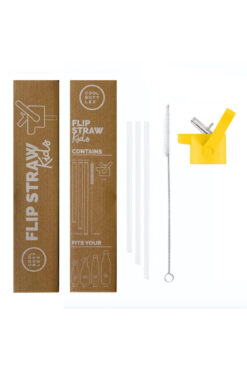 Cool Bottles Kids Cap - Flip Straw - Yellow