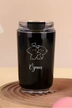 İŞTE BU Kişiye Özel Retro Tarz Ayıcık Vakumlu Termos Kupa – 240 ml |çelik, Isı Koruma Ve Akıtmaz