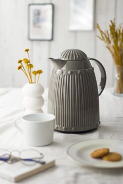 Genel Markalar 1 Lt Isı Yalıtımlı Çay ve Soğuk Su Termosu Gri (12 Saat Sıcak Tutar& İçi Camdır)