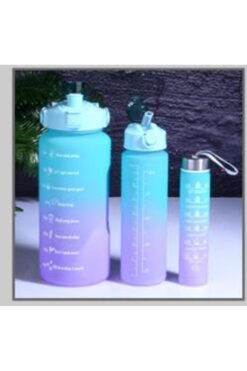 kitchenboost Motivasyonel matara seti - 3 lü su matarası suluk seti 3 boy