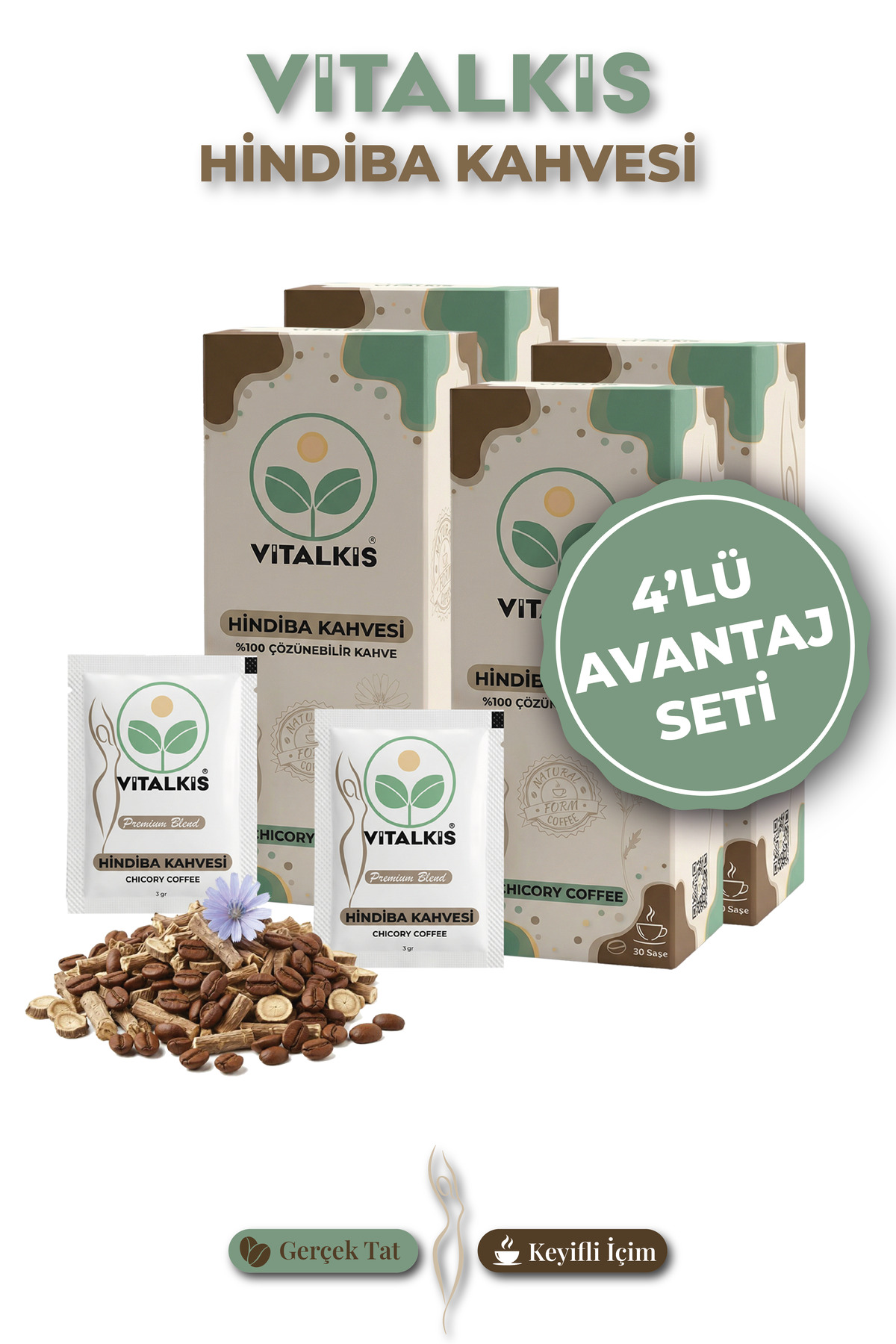 VİTALKİS Hindiba Kahvesi 4 Aylık - ( 120 Kullanım ) Form Coffee