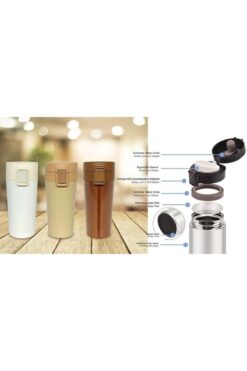 Elista 380 ML Çift Katlı Mug Termos Filtreli Kapak