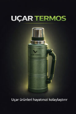 Uçar Termos Yeşil Termos 48 Saat Sıcak Ve Soğuk Tutabilen Kaliteli Vakumlu Çelik Kapak Hediyeli
