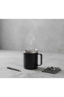 humazeyy Mat siyah paslanmaz çelik 300 ml bardak termos/ mug