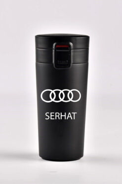 İŞTE BU Kişiye Özel Audi Paslanmaz Çelik Termos Bardak 380 ml – Vakum Kapaklı