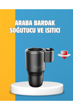 UCUZTEKNO Dijital Ekranlı Akıllı Bardaklık Araç İçi Termal Isıtıcı Soğutucu