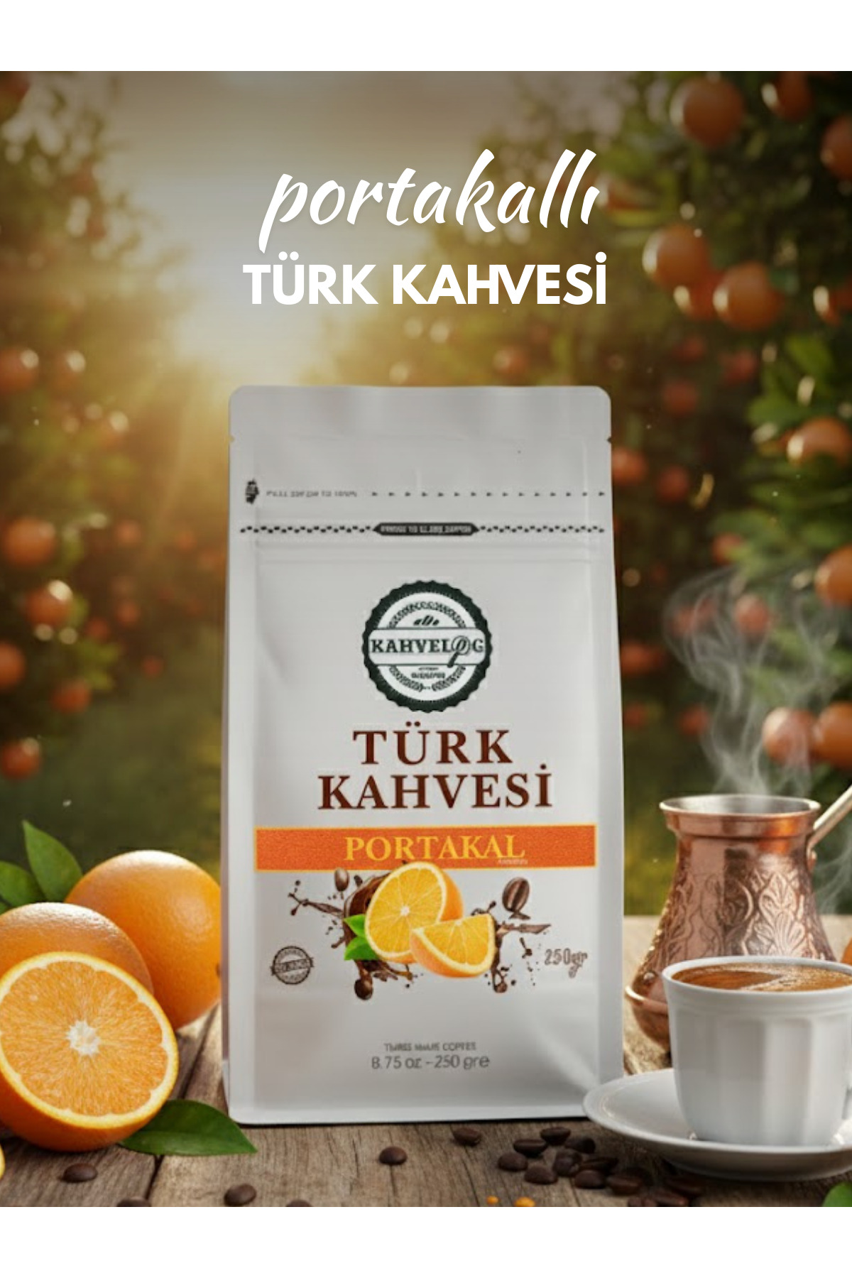 KAHVELOG Portakallı Türk Kahvesi 250gr(aromalı)