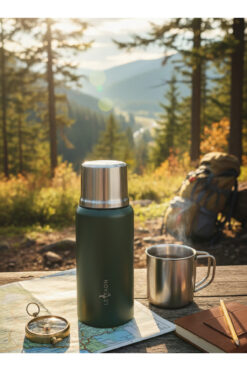 Le Paon 750 ml Paslanmaz Çelik Termos Çift Katman Vakumlu Sızdırmaz Kapak 48 Saat Soğuk 24 Saat Sıcak Matara