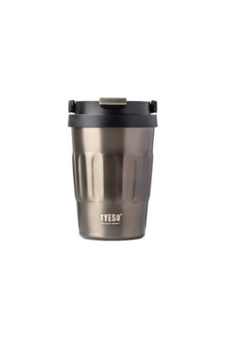 Tyeso Coffe Mug Vakumlu Paslanmaz Çelik Taşıma Kulplu 400 ML Gri