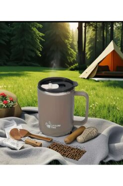 ÇEÇEN HOME Paslanmaz Çelik Sızdırmaz Bardak Çift Duvarlı Vakumlu Taşınabilir Termos Kahve Bardağı 440 ML