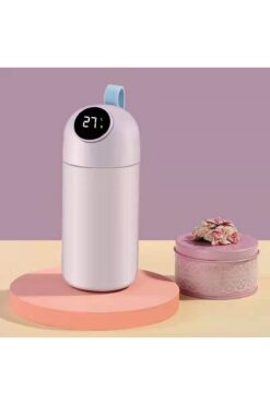 Livava Dijital Göstergeli Çelik Termos Çift Katmanli, Mor, 18x7,