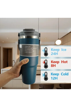 LRS STORE 890 ml 30 Oz Paslanmaz Çelik Termos Matara 1 Kalite Flip Pipetli Sıcak Soğuk