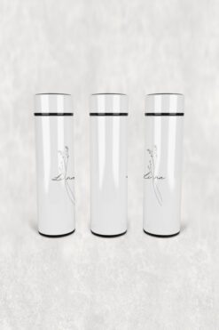 Arzande Minimal İnce Çiçek Led Derece Göstergeli Paslanmaz Çelik Termos 500 ML