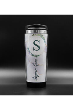 Hazellica Sevdiklerinize Kişiye Özel İçi Şık Tasarımlı Çelik Termos Bardak&Kar Tanesi Kolye Hediye Seti