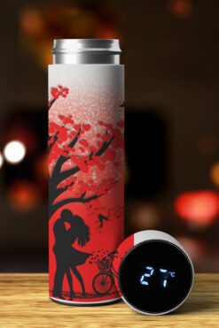 DREAM COLLECTION Love Baskılı Sıcaklık Göstergeli Dijital Led Paslanmaz Çelik Termos 450 ml