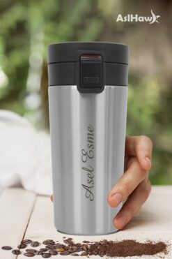 DURABLES Kişiye Özel Isim Baskılı Filtreli 304 Paslanmaz Çelik Çift Katmanlı Sızdırmaz 380 Ml Termos Bardak