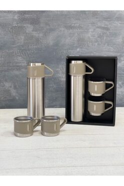 KOZALILAR Chef Star Paslanmaz Çelik 3 Bardaklı Vakumlu Termos Set