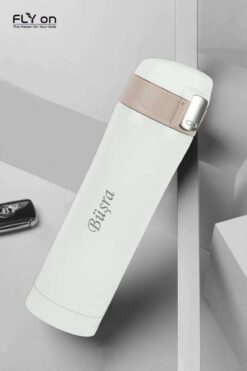 FLYON Kişiye Özel Kilitli Çift Katmanlı Çelik Termos Bardak 450 Ml Termos Kilit Sistemli -1666