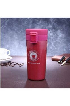 Genel Markalar 500 ml Çift Katmanlı Kaliteli Paslanmaz Çelik Termos Bardak Pembe