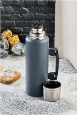 Elista 1.0 Litre Kulplu Paslanmaz Çelik Avcı Termos Lacivert