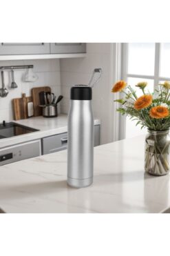 FLYONLOOK Paslanmaz Çelik 600 Ml Termos Mug Taşıma İpli SIcak ve Soğuk Muhafazalı Mug Kamp Piknik Spor