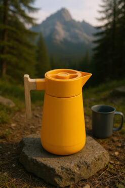 Bambum Bambu Saplı Çelik Termos Turuncu 1,5 Litre