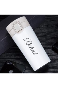 MİSSCAFE Kişiye Özel Beyaz Snape Filtreli Çift Katmanlı Mug Termos Bardak 380ml