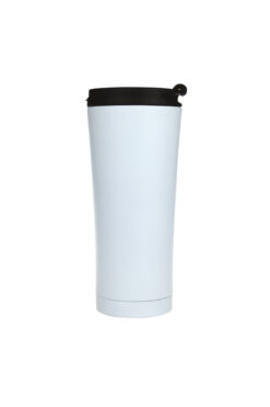 Promiks Paslanmaz Çelik Termos Bardak 450 ml – Sızdırmaz Kapaklı Seyahat Mug (Beyaz)