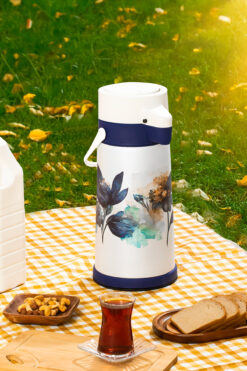 Porsima 161720-805 Çiçek Desenli Sıcak-Soğuk İçecekler İçin Pompalı Termos 1.8Lt