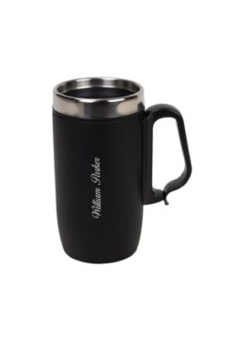 hediyerengi İsme Özel Lüx Çelik Termos Bardak Kulplu 280 ml - Siyah
