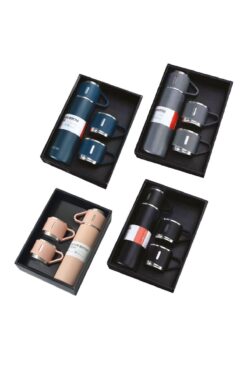 GiralStore Vacuum Bottle 3 bardaklı 500 ml sızdırmaz vakumlu sıcak soğuk yalıtımlı termos Beyaz