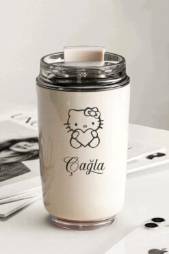 İŞTE BU Retro Tarz HELLO KİTTY Vakumlu Termos Kupa – 240 ml | Sütlü Beyaz | 304 Çelik, Isı Koruma ve Akıtmaz