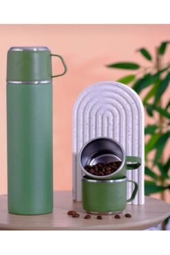 Penguen Paslanmaz Çelik 3 Bardaklı Termos 500ml